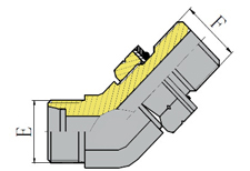 45º ELBOW BSP THREAD ADJUSTABLE STUD ENDS WITH O-RING SEALING
