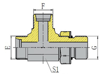 BARREL TEE UN UNF THREAD ADJUSTABLE STUD ENDS WITH O-RING SEALING
