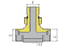 BRANCH TEE UN UNF THREAD ADJUSTABLE STUD ENDS WITH O-RING SEALING