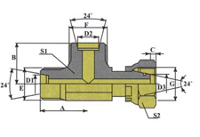 RUN TEE FITTINGS WITH SWIVEL NUT