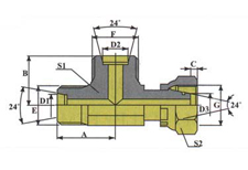 RUN TEE FITTINGS WITH SWIVEL NUT