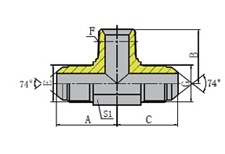 METRIC MALE/NPT MALE/METRIC MALE