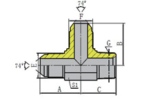 METRIC MALE/METRIC MALE/NPT MALE