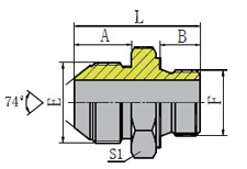 METRIC MALE 74º CONE/METRIC MALE