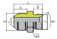 METRIC MALE 74º CONE/BSP MALE 60º SEAT