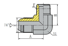 90º METRIC MALE 74º CONE/NPT MALE