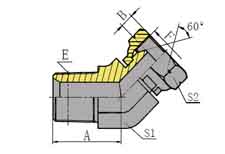 45º NPT MALE/BSP FEMALE 60º CONE