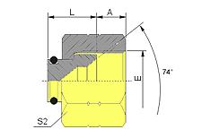 JIC FEMALE 74ºSEAT PLUG