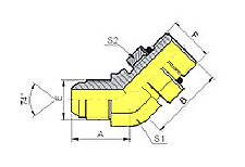 JIC Male SAE O-ring Male 45º Degree