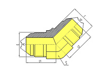 45ºELBOW JIC MALE 74ºCONE