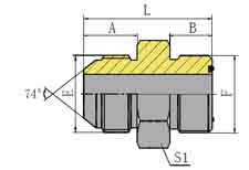 JIC MALE 74º CONE/ORFS MALE