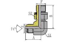 90º JIC MALE 74º CONE/BSP MALE WITH O-RING