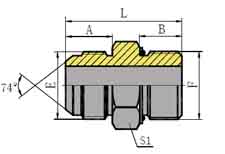 JIC MALE 74º CONE/METRIC MALE WITH O-RING