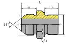 JIC外螺纹74º外锥/公制外螺纹