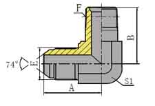 90ºJIC外螺纹74º外锥/加长布锥管外螺纹