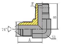 90º JIC MALE 74º CONE/LONGER NPT MALE