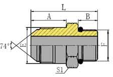 LONG JIC MALE 74º CONE/SAE O-RING BOSS
