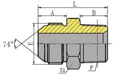 JIC MALE 74º CONE/BSPT MALE