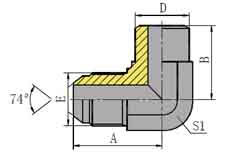 90º JIC MALE 74º CONE/INCH WELD TUBE