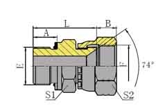BSP MALE O-RING/JIC FEMALE 74º CONE