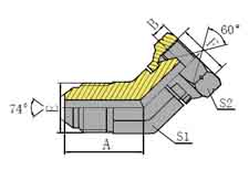 45ºJIC外螺纹74º外锥/英管内螺纹60º外锥
