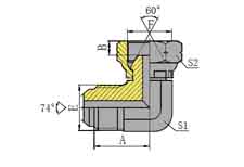90ºJIC外螺纹74º外锥/英管内螺纹60º外锥