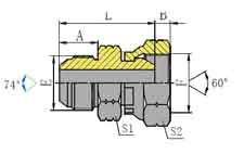 JIC MALE 74º CONE/BSP FEMALE 60º CONE