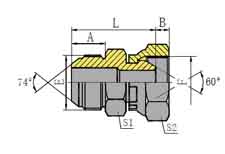 JIC MALE 74º CONE/METRIC FEMALE 60º CONE