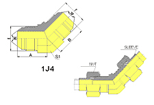 45ºELBOW JIC Male 74ºCONE/NPT MALE