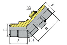 45º ORFS MALE/SAE O-RING BOSS