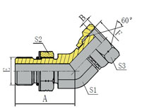 SAE MALE WITH O-RING/BSP FEMALE 60º CONE