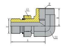 90ºSAE外螺纹带O形圈/布锥管内螺纹