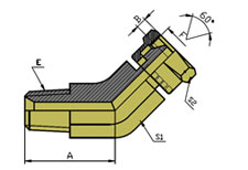 45º ELBOW NPT MALE/NPSM FEMALE60º CONE