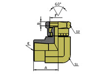 90º ELBOW NPT FEMALE/NPSM FEMALE60º CONE