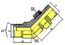 45ºBSP MALE/BSP MALE
