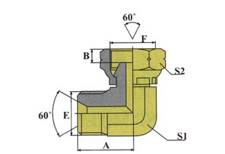 90º弯英管外螺纹60º内锥/英管内螺纹60º外锥