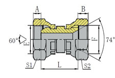 英管内螺纹60º外锥/美制JIC内螺纹74º内锥