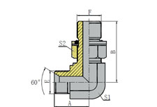 90º BSP MALE 60º SEAT/METRIC MALE O-RING