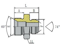 BSP MALE 60º SEAT/JIC MALE 74º CONE