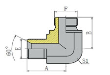 90º BSP MALE 60º SEAT/METRIC MALE BONDED SEAL