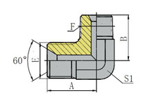 90º BSP MALE 60º SEAT/NPT MALE