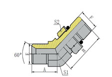 45º BSP MALE 60º SEAT/SAE O-RING BOSS