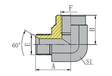90º BSP MALE 60º SEAT/BSP FEMALE