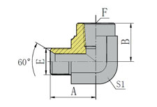 90º BSP MALE 60º SEAT/BSPT FEMALE