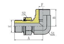 90º BSP MALE O-RING/BSP FEMALE