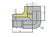 90º BSPT MALE/BSP FEMALE