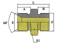 BSP MALE DOUBLE USE FOR 60ºSEAT OR BONDED SEAL/ BSP MALE-O-RING -P1BG