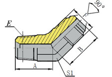 45º英锥管外螺纹/美制SAE外螺纹90 °外锥