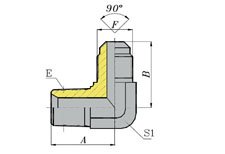 90º BSPT MALE/SAE MALE 90º CONE