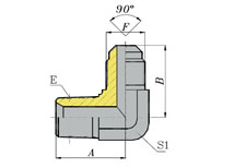90º英锥管外螺纹/美制SAE外螺纹90º外锥
